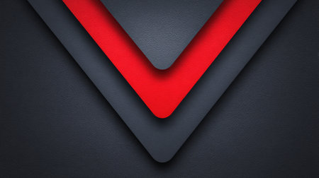 Background with bold red triangle layered over black texture, modern layout with clean center spaceの素材