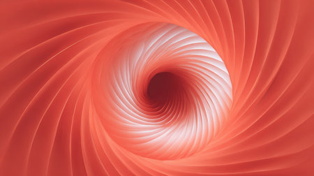 Red abstract vortex pattern swirling inward from all corners, space left at centerの素材