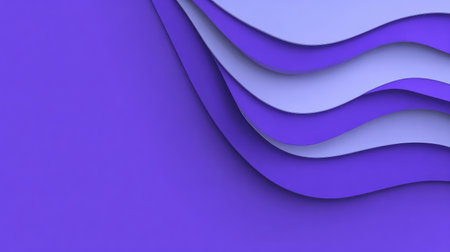Smooth abstract purple waves moving diagonally from one corner, space left free for designの素材