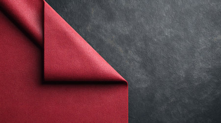 Soft velvet red surface merging into matte black, luxurious and elegant theme with clean spaceの素材