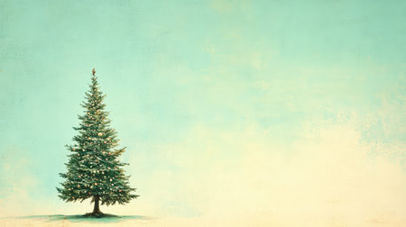 A vintage Christmas tree ornament resting on a soft background, warm and inviting with plenty of copy space for a message.の素材