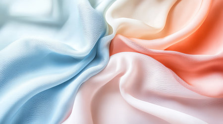 A textured fabric backdrop in soft pastel tones with ample copy space in the center, perfect for adding design elements or text.の素材