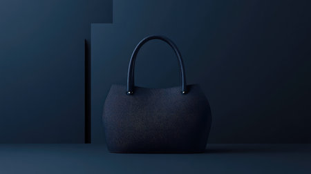 A designer handbag with a classic silhouette, placed on a minimalist background, providing ample space for branding or text.の素材