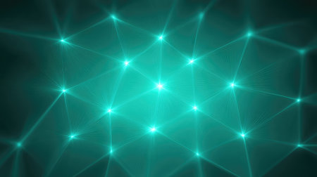 High-tech digital data background with glowing lines forming complex geometric mesh networkの素材