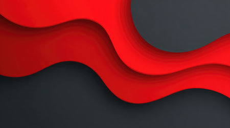 Subtle red wave textures over dark background, modern and sleek design with negative spaceの素材
