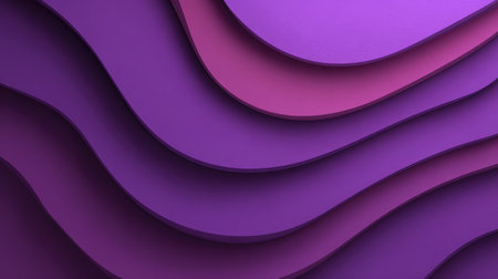 Smooth gradient purple waves flowing diagonally, creating depth and movement on a light backdropの素材