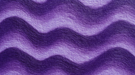 Wavy purple brush strokes on a textured canvas background, soft shadows and open space for textの素材