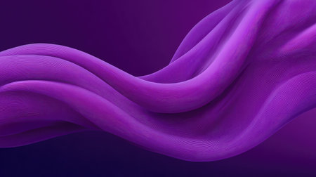 Smooth elegant purple waves blending seamlessly with a dark gradient background and copy spaceの素材