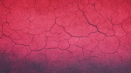 Red abstract texture with cracked paint effect, artistic grunge style and blank copy spaceの素材