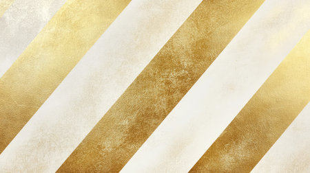 Diagonal striped pattern in gold and white, elegant and decorative background ideal for festive copy spaceの素材