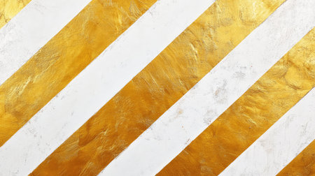 Diagonal striped pattern in gold and white, elegant and decorative background ideal for festive copy spaceの素材