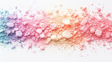 Pastel rainbow gradient softly transitioning across light tones, playful and gentle copy spaceの素材