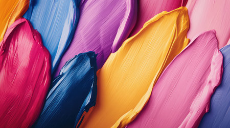 Irregular paint stroke pattern in faded primary colors, creative hand-drawn texture with organic copy spaceの素材