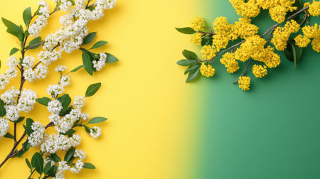 Green to yellow gradient background with fresh spring vibe, ideal for seasonal or eco-friendly copy spaceの素材