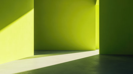Bright neon green background with a vibrant finish and smooth copy space, great for youth-oriented creative workの素材