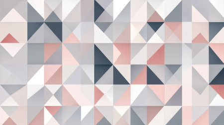 Seamless geometric tile pattern in soft pastel colors, creating a symmetrical and modern copy space with clean designの素材