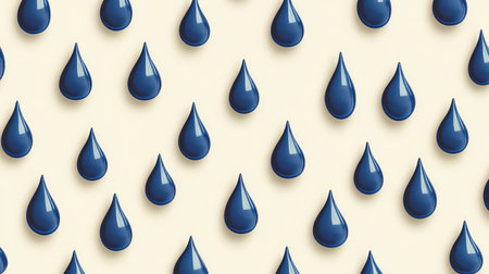 Seamless raindrop pattern in blue tones on a soft background, gentle weather-inspired design with copy spaceの素材
