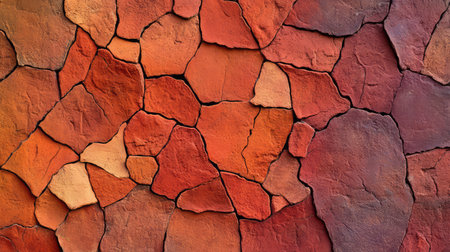Mosaic pattern in earthy terracotta and clay tones, natural textured background for rustic copy spaceの素材