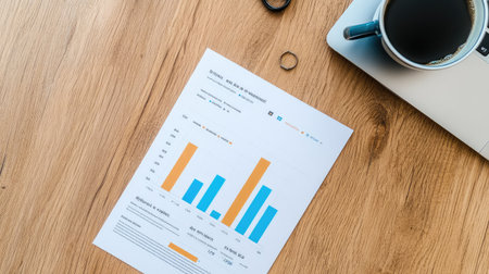 A clean flat lay of a financial chart with candlesticks, providing space to add stock market insights or investment adviceの素材