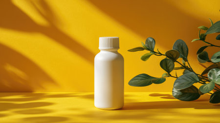 Close-up of a product like a bottle or jar with ample space to add e-commerce copy or promotions on the sideの素材