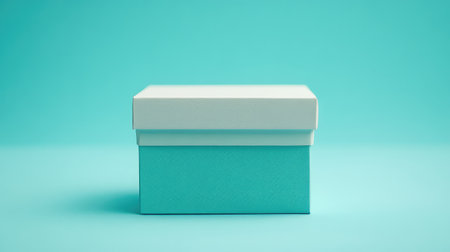 Empty product box with clean background and ample space for e-commerce copy, branding, or promotional textの素材