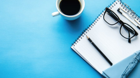 Professional workspace design with clean surfaces, stylish organization tools, and bright copy-ready backgroundの素材