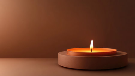Artistic setup of a diya with soft glowing background, minimal and serene for festival design copy spaceの素材