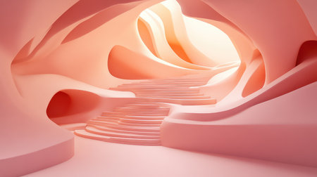 Abstract pink ombre background with layered light gradients and artistic composition, perfect for copy spaceの素材