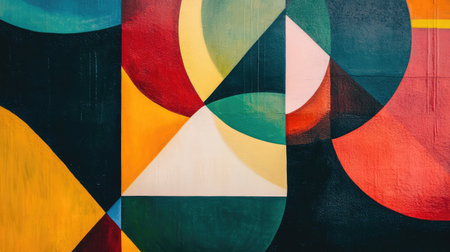 A close-up of abstract geometric shapes, symbolizing the creativity and evolution of modern ideas, with space for messagingの素材