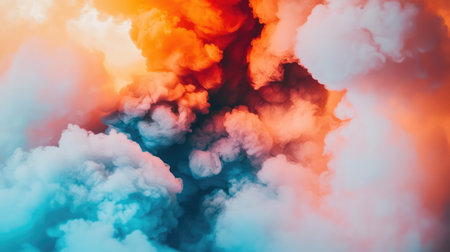 Abstract cloud shapes merging with a light background, symbolizing the fusion of creativity and imagination, leaving ample space for copyの素材