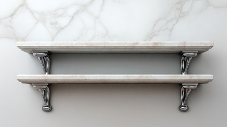 Beautifully crafted marble shelves supported by decorative brackets. Ideal for enhancing any modern interior space with elegance and style. Perfect for storage and display.の素材