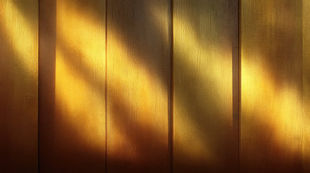 Beautiful abstract texture of golden wood with gentle light reflections creates a warm ambiance suitable for artistic backgrounds and interior design projects.の素材