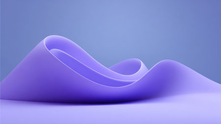 This image features abstract purple waves gracefully flowing over a smooth surface, conveying a modern and minimalist aesthetic ideal for various creative projects.の素材