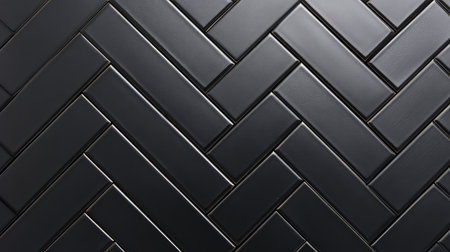 Explore an elegant black herringbone tile pattern, perfect for modern interior projects. This glossy finish brings sophistication and style to any space.の素材