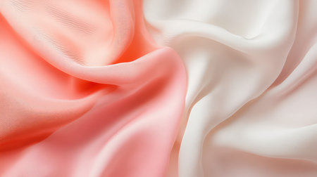 Delicate soft-focus light background with a smooth gradient transitioning from light pink to peach, serene and elegant space for textの素材