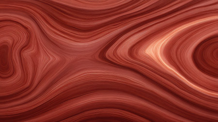 This abstract image features wavy textures in rich red tones, highlighting fluid lines and organic patterns that create a sense of depth and movement. Ideal for design.の素材