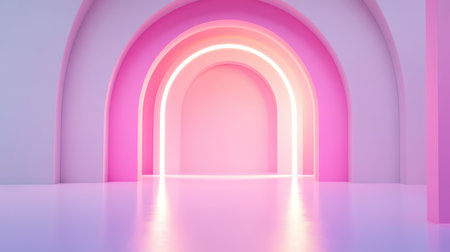 Soft and smooth light gradient from pink to lavender, creating a romantic, dreamy atmosphere with clean central spaceの素材