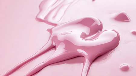 Melted pastel chocolate background in soft pink and cream tones, smooth texture and copy spaceの素材