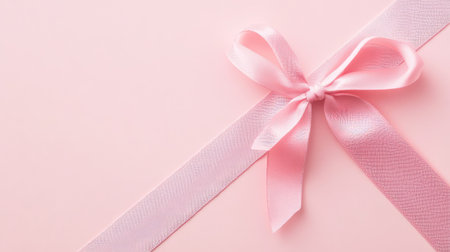 Pastel pink fabric background with ribbon texture, sweet gift feel and clean copy spaceの素材