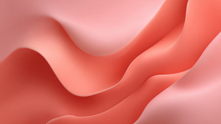 This serene and elegant abstract background features soft waves of coral and blush colors, ideal for modern designs, artistic presentations, and creative projects.の素材