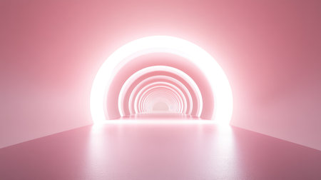 Soft pink light transitioning into white, creating an airy, peaceful mood with ample copy space in the centerの素材