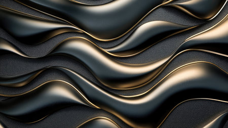 Abstract luxury texture with gold lines on dark background and dramatic contrast suitable for modern elegant designの素材