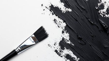 A blank canvas with a single brushstroke, symbolizing the first step in turning an idea into reality, with space for copy or designの素材