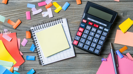 A creative flat lay of business toolsの素材