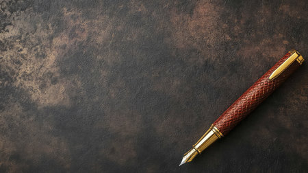 A close-up of a pen and notebook on a clean surface, symbolizing the starting point for new business ideas, with plenty of space for copyの素材
