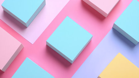 A collection of colorful sticky notes arranged in a creative pattern, representing the brainstorming process for business ideas, with ample room for textの素材