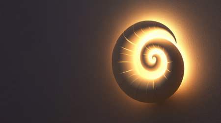 A glowing spiral of soft colors on a dark background, representing the deep well of creativity and imagination, with space for copyの素材