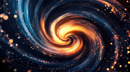 A swirl of colorful sparks trailing through a dark sky, evoking creativity and imagination, with space left for inspirational wordsの素材