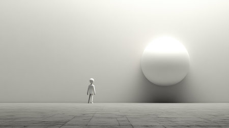 A glowing lightbulb in front of a blank page on a clean desk, symbolizing the light of inspiration for business ideas, with space for textの素材