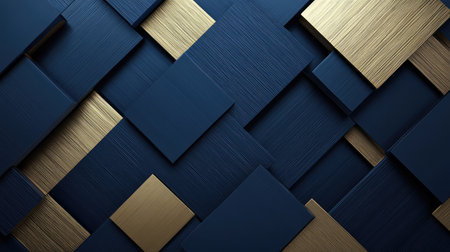 Navy and gold brushed metal composition with abstract design and clear space for luxury product backgroundの素材